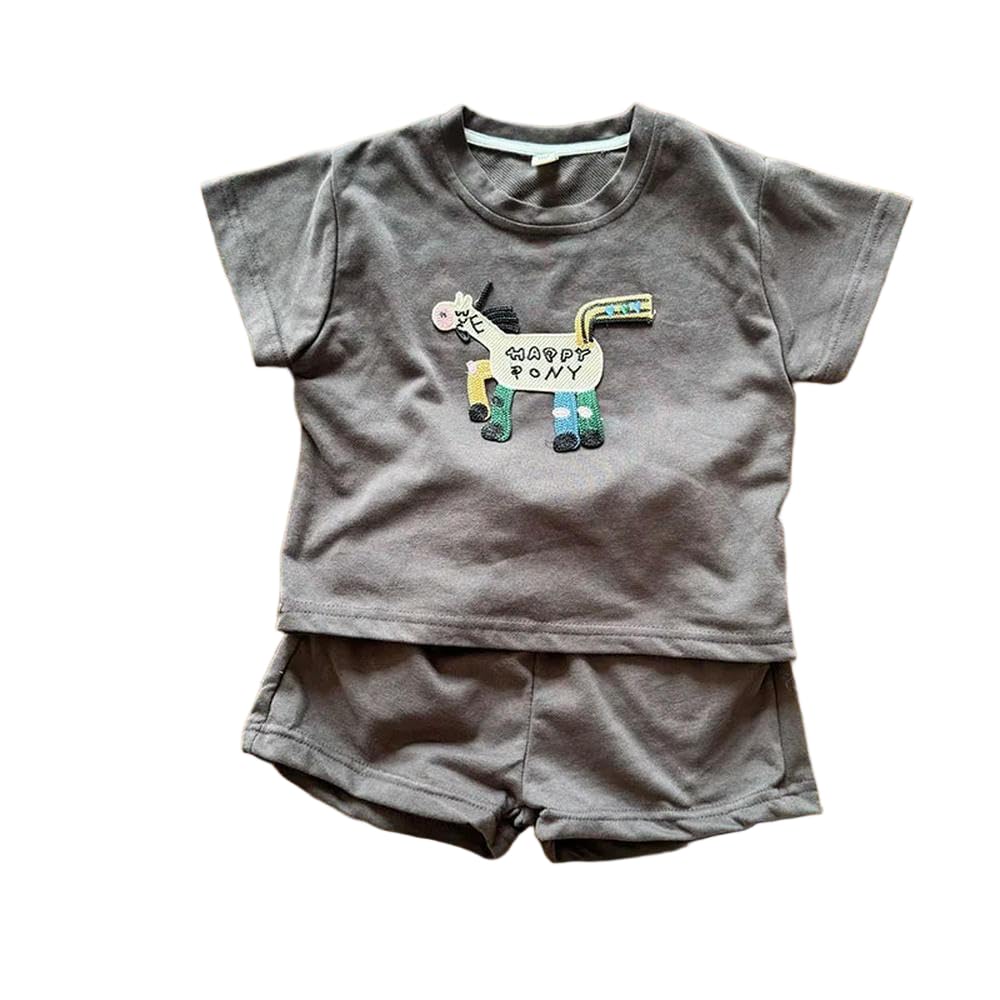 JJDFW Kinder Sommer Kleidung Set 1-10T Mädchen Sportswear Jungen Cartoon T-Shirt + Shorts Lässige Babykleidung 2 Stück