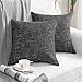 MIULEE 2 Piezas Funda de Cojín Moderna de Lino Cruzado de Estilo de Casa Rural Funda de Almohada Decorativa Cremallera Oculta para Sofá Cama Hogar Decoración de Cojín 65 x 65 cm Gris Oscuro
