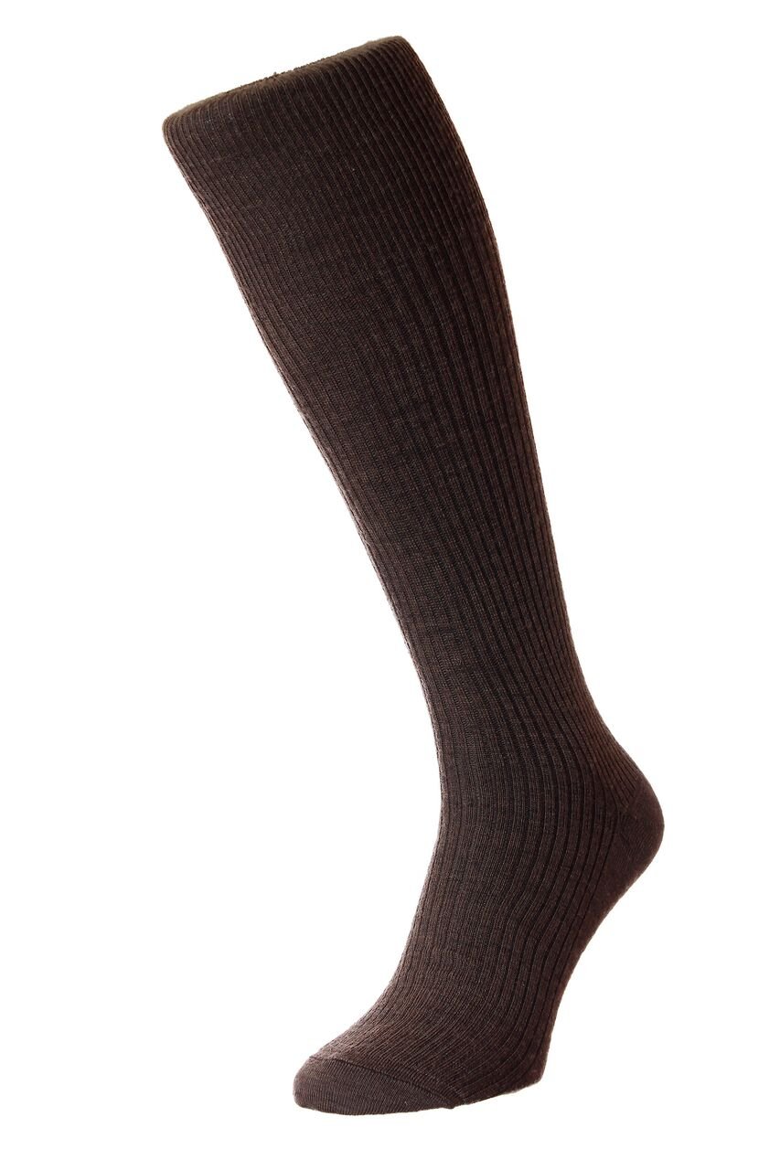 Hj Hall Men's Dark Brown Immaculate Half-Hose Wool Rich Socks Hj75 6-11