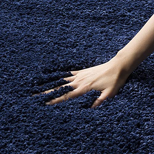 Image of CD Carpet Anti Slip Shaggy Fluffy Fur Rugs and Carpet for Living Room Bedroom Kids Room Plain Circle Carpets for Home with 2 Inch Thickness (Color Blue Size 4x4 Feet Round)