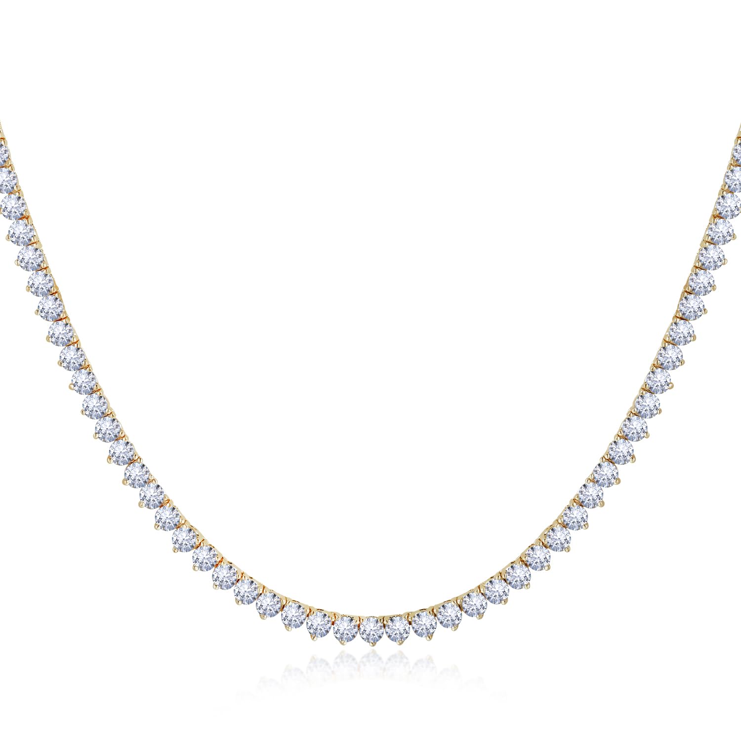 MOFEIJEW Tennis Necklace for Women and Men 18K White/Yellow Gold Plated 5A 4.0mm Round Cubic Zirconia Cut Faux Diamond chain tennis | Exquisite
