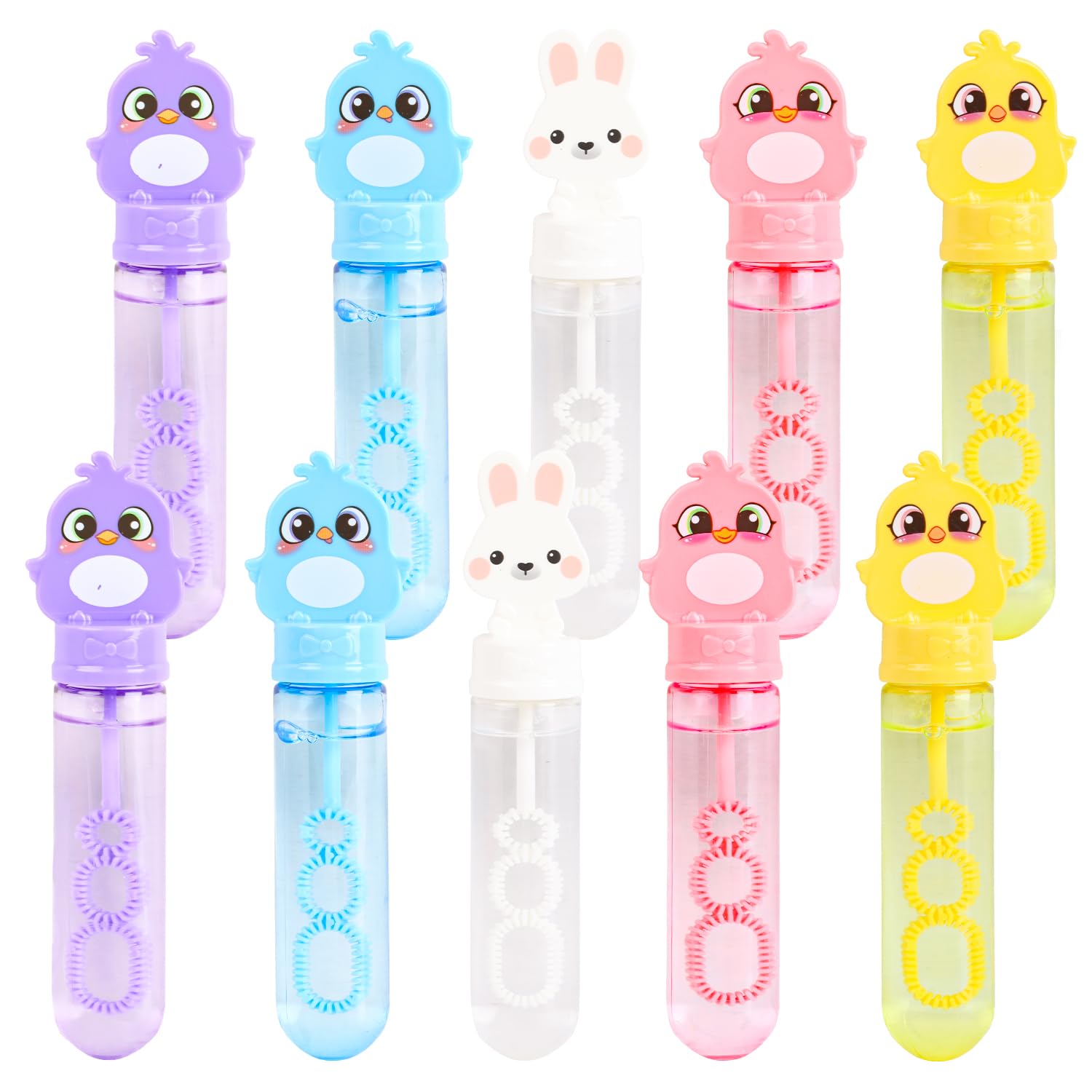 VEYLIN Bubbles For Kids, 10PCS Easter Bubble Tubes with Wand Rabbit Chick Mini Bubble Wands Bubble Kids Spring Summer Toy Party Bag Fillers For Kids, VEYLIN-UK-DT144M2P1, Style 3