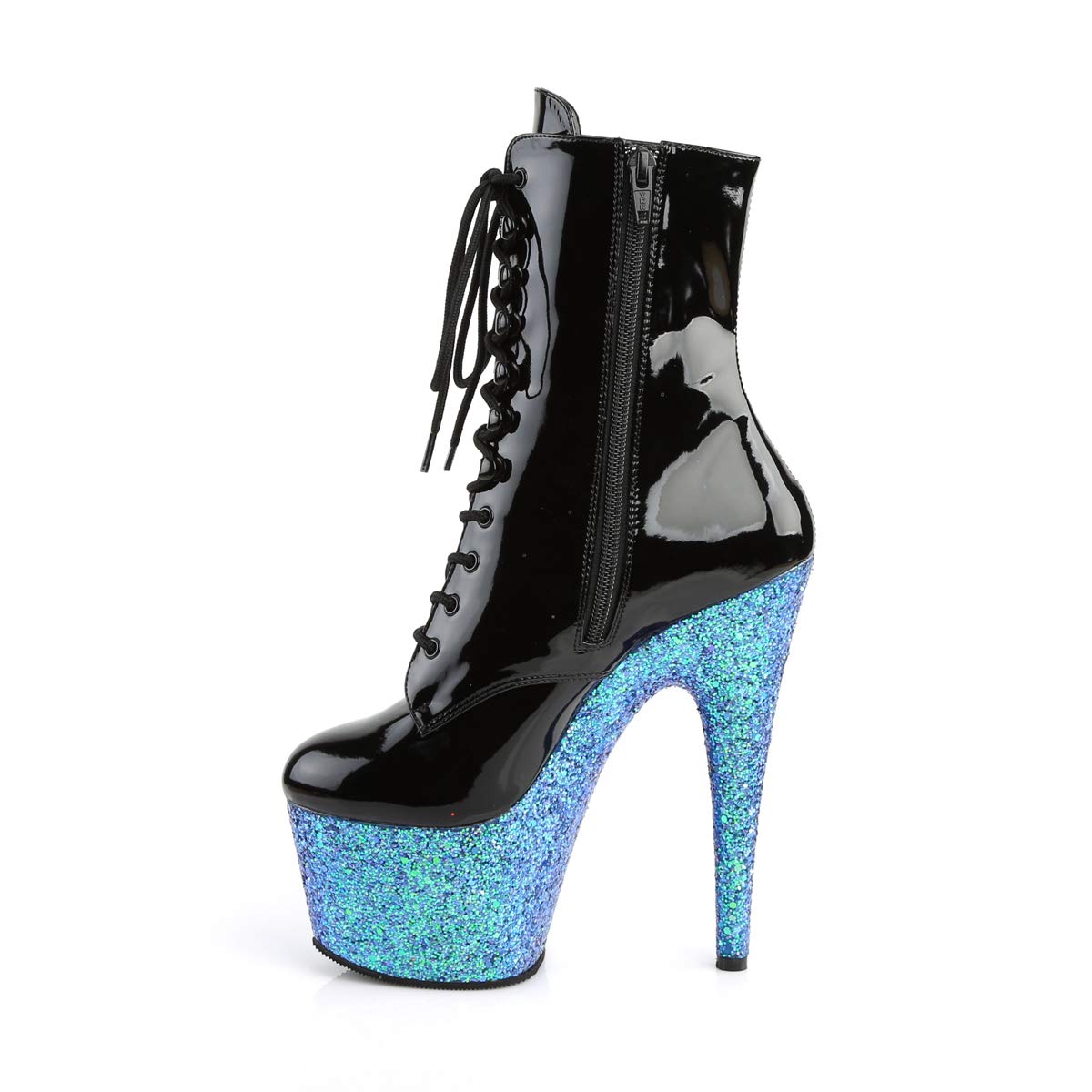 ADORE-1020LG - 7" Heel Ankle Boot with Iridescent Glittered Platform