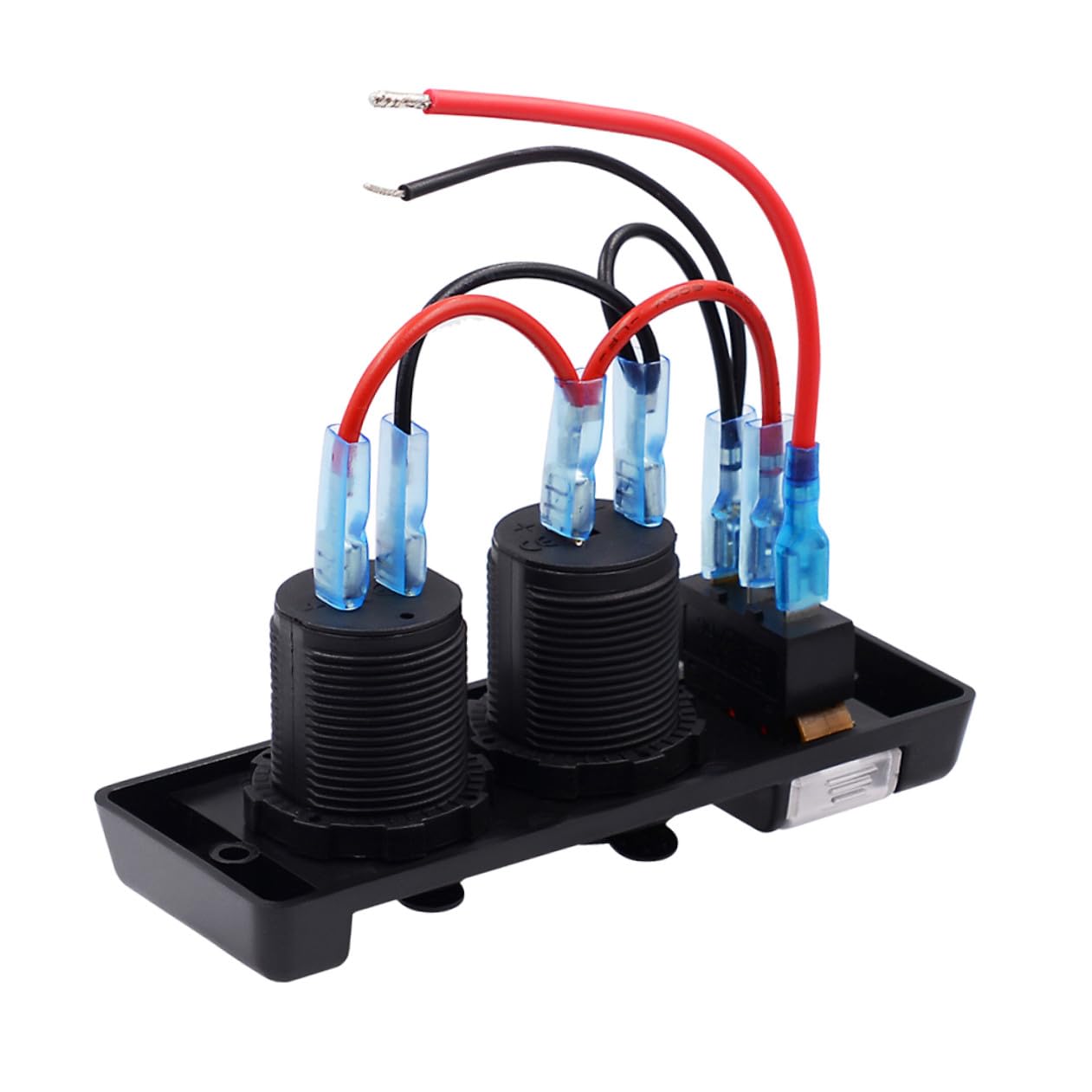 Prise Allume-cigare Double USB 12-24 V Étanche en Abs Noir