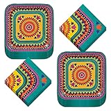 Teal Fiesta Party Pack - Plates and Napkins For Cinco De Mayo or Summer Parties (Serves 16)