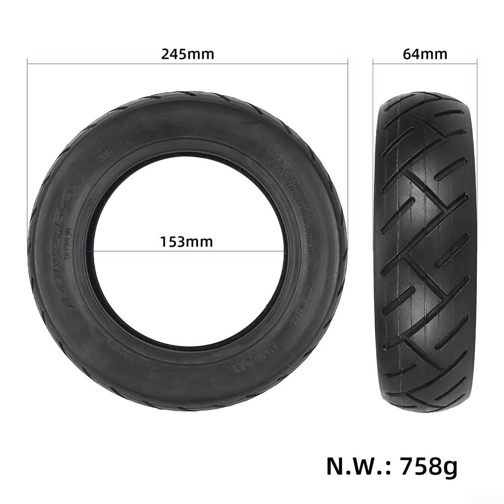 Neumático Tubeless Scooter Eléctrico, Neumático Só Neumático sin cámara, 10 Pulgadas, 10 x 2,50, neumático de Caucho de Repuesto for autoreparación sin cámara
