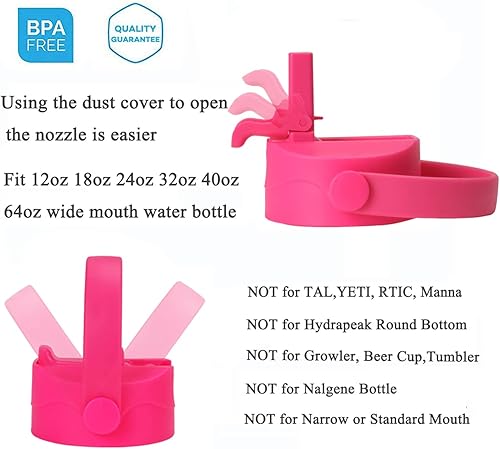 Miniatura 2 de XACIOA Tapa de popote compatible con botella de boca ancha Hydro Flask y la mayoría de botellas de agua deportivas, compatible con botellas de 12,