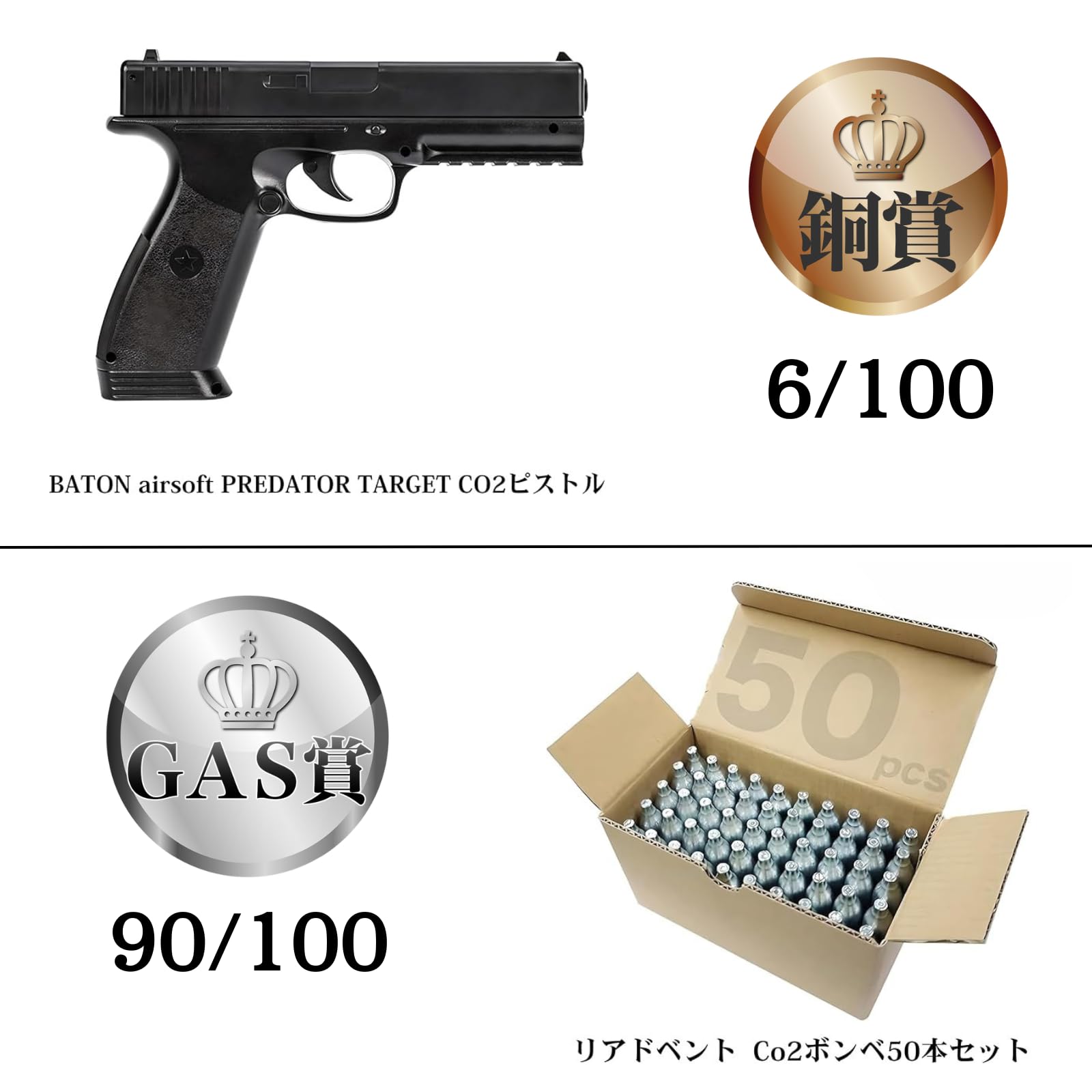 Amazon.co.jp: [エアガン くじ 2025] エアーガンくじ CO2ガスガン