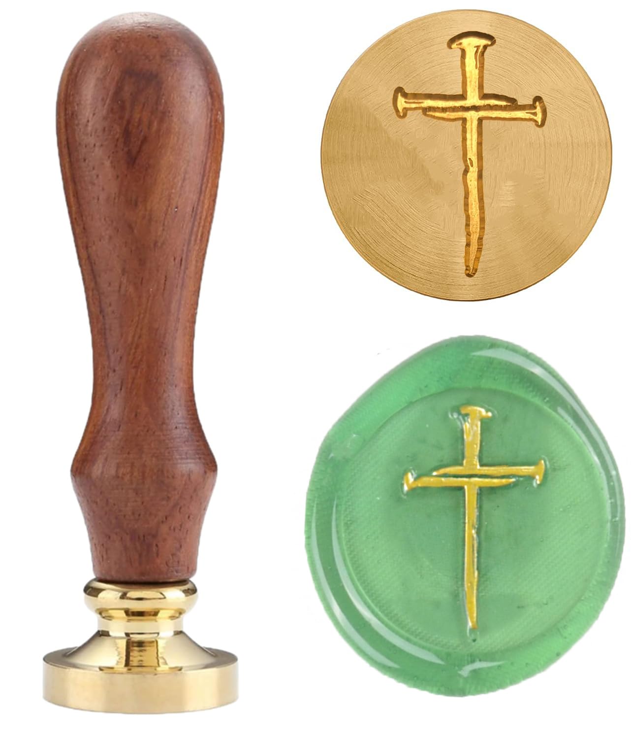 Jesus Wax Seal Stamp - Sacred Symbol for Envelopes, Invitations, Crafts - Premium Quality Brass Seal - Ideal Gift for Christians (Christ Cross)