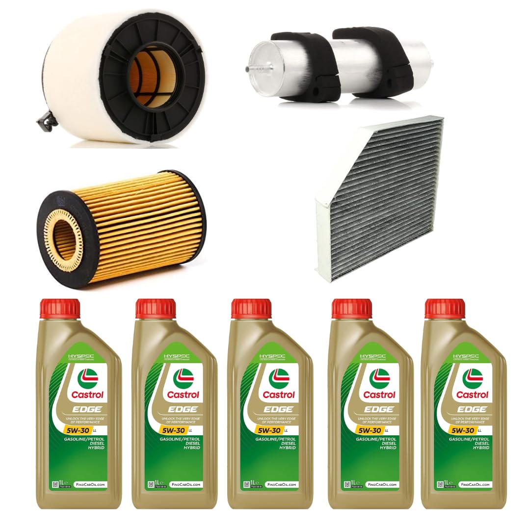 CORMAR KIT TAGLIANDO COMPLETO FILTRI + OLIO CASTROL 5W30 COMPATIBILE CON AUDI Q5 2.0TDI