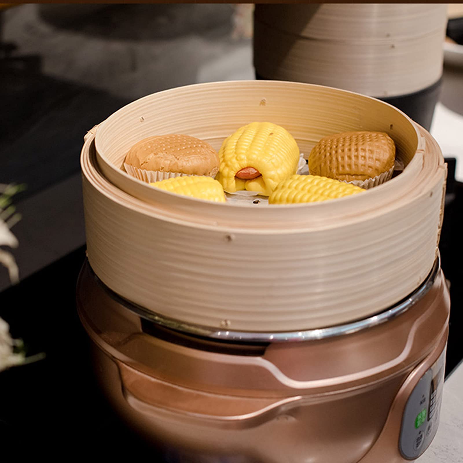 Amazon.de: DFBGL Bambus-Dampfkorb, Bio-Bambusdampfer aus China,  handgefertigter Dampfkorb, wiederverwendbar, flexibel, antihaftbeschichtet,  leicht zu reinigen, 28 cm Durchmesser