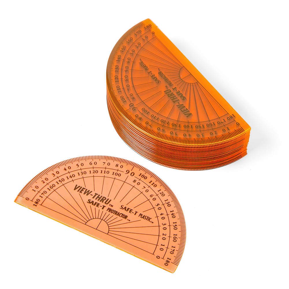 hand2mind SafeT Protractor for Kids, Flat 180 Protractor