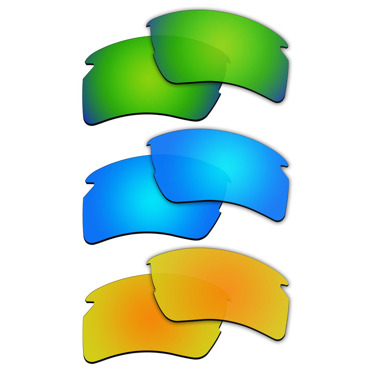 Lot de 3 paires de verres polarisés de rechange pour lunettes de soleil Oakley Flak 2.0 XL P15