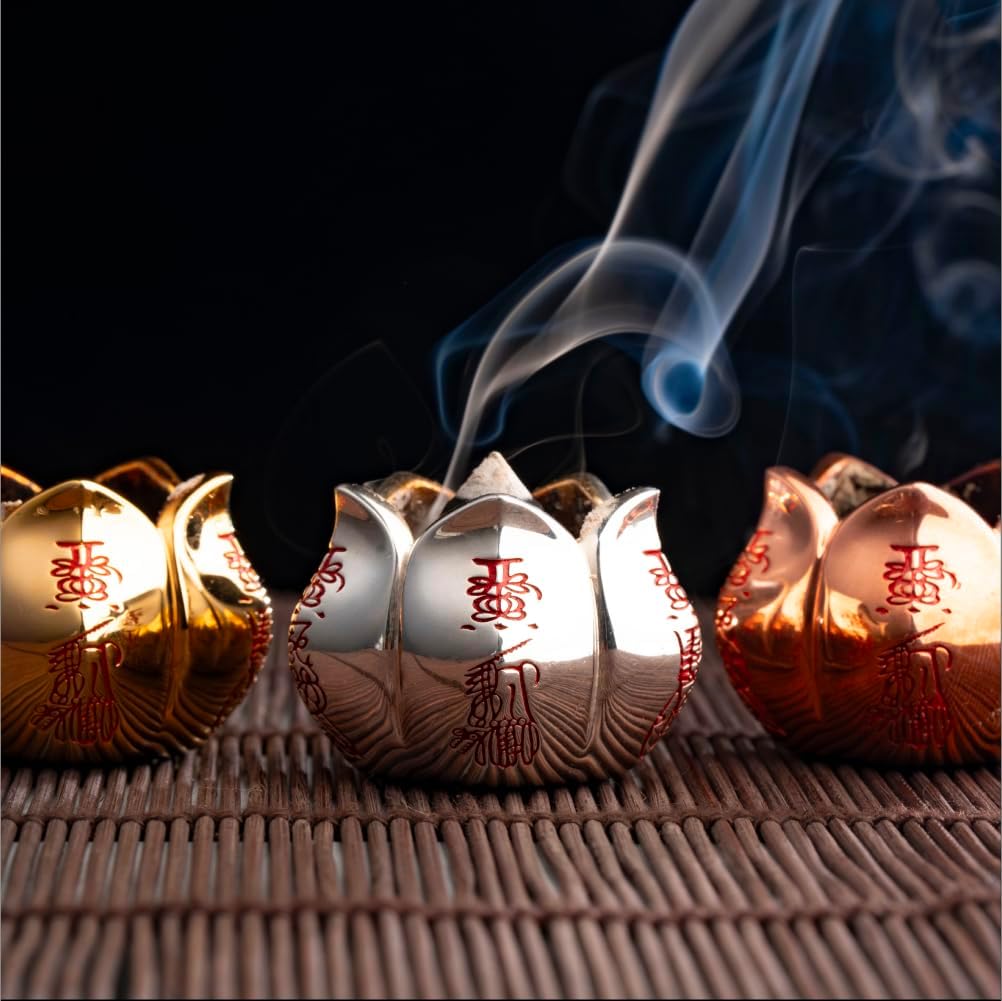 COPPERTIST.WU Wealth Lotus Incense Holder — Lotus Flower Burner for Stick, Cone & Backflow Incense, Spiritual Daoist Talisman for Meditation, Home & Gift (Copper)