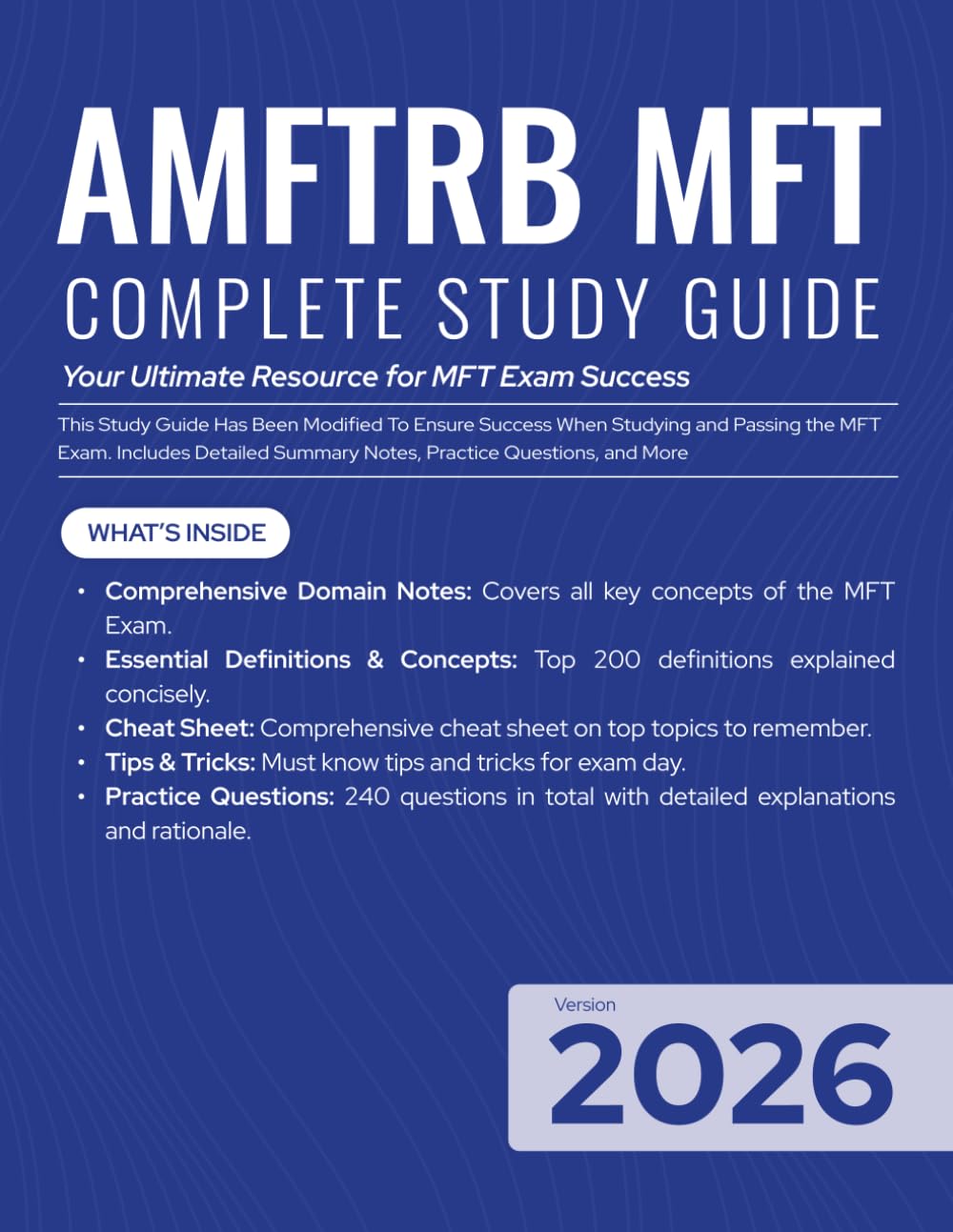 MFT Exam Prep Study Guide: Marriage and Family Therapy Licensure Review with Practice Questions