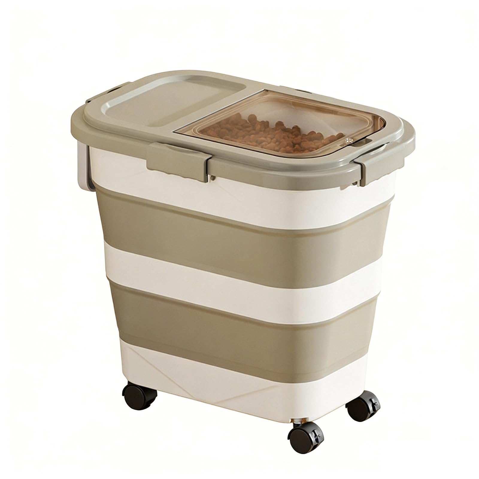 OSNIYAW Compact Expandable Cereal Container with Two Rubber Seals and Pellucid PP Rice Dispenser