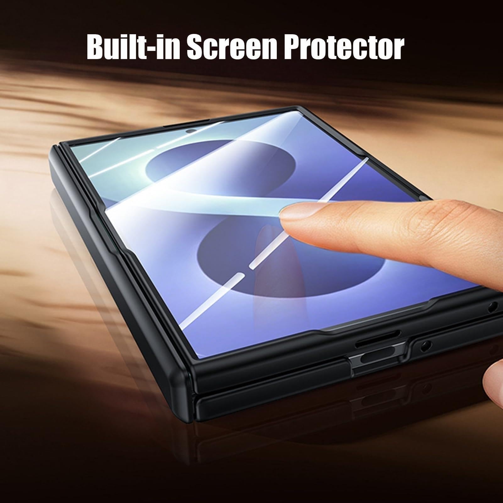 Custodia Per Samsung Galaxy Z Fold 8, Resistente Graffi Ultra Sottile Case | With Proteggi Schermo Guscio(Blu)
