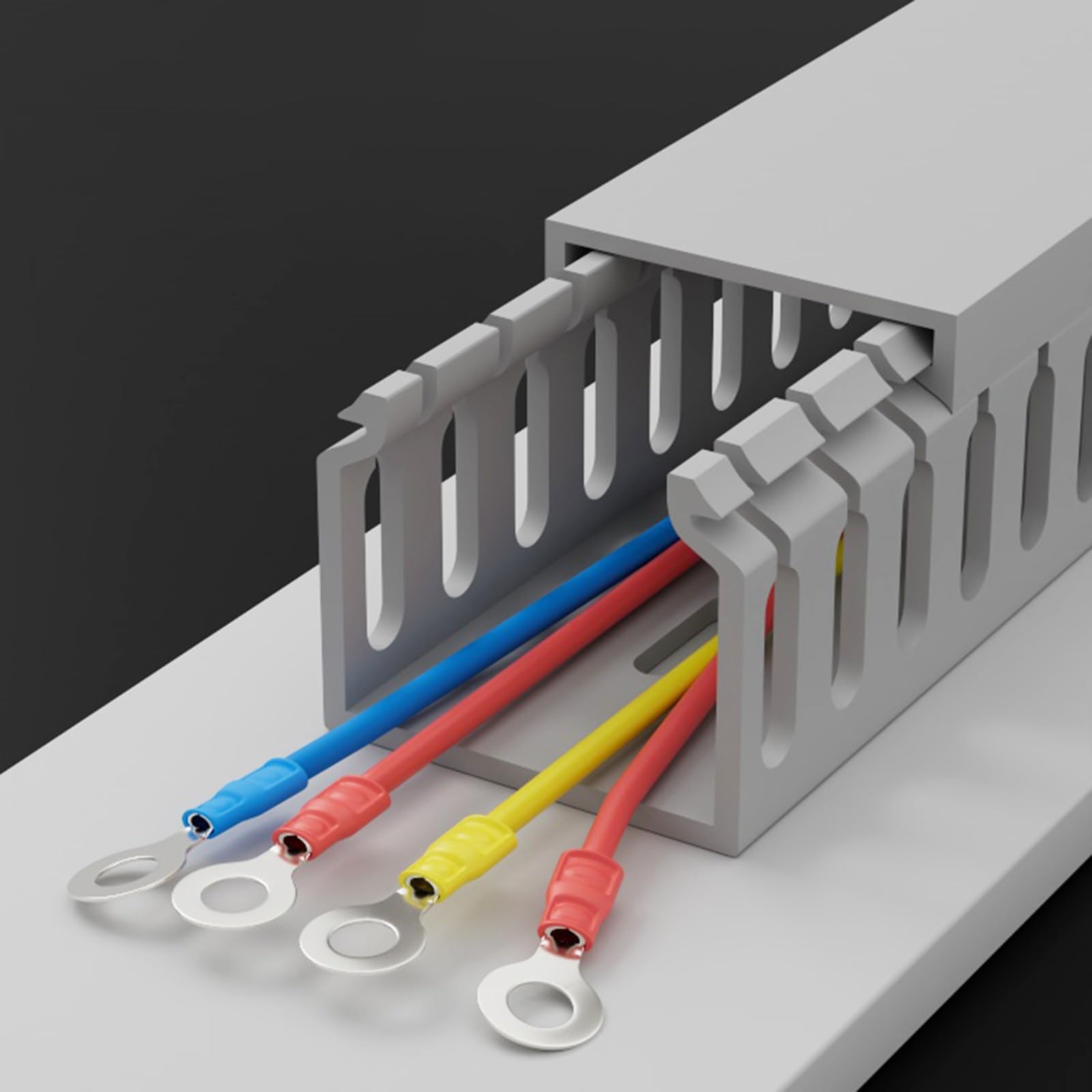 canaleta Cables Canaleta para Cables con Ranura Abierta Y Tapa, Ocultador De Cables De Red De PVC para Ordenador Bajo Escritorio, Kit De Canaleta para(14 PCS,W X H 40mm X 40mm)