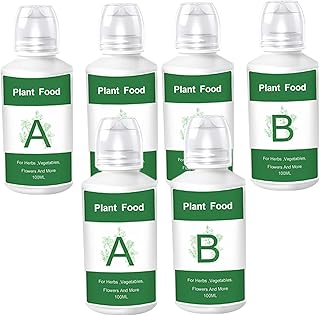 6pcs Hydroponic Plant Food A und B Nährstoffe Flüssigkeitsdünger für Gemüse, Obst, Innengarten, Wasserwachstumssystem und landwirtschaftliche Pflanzung
