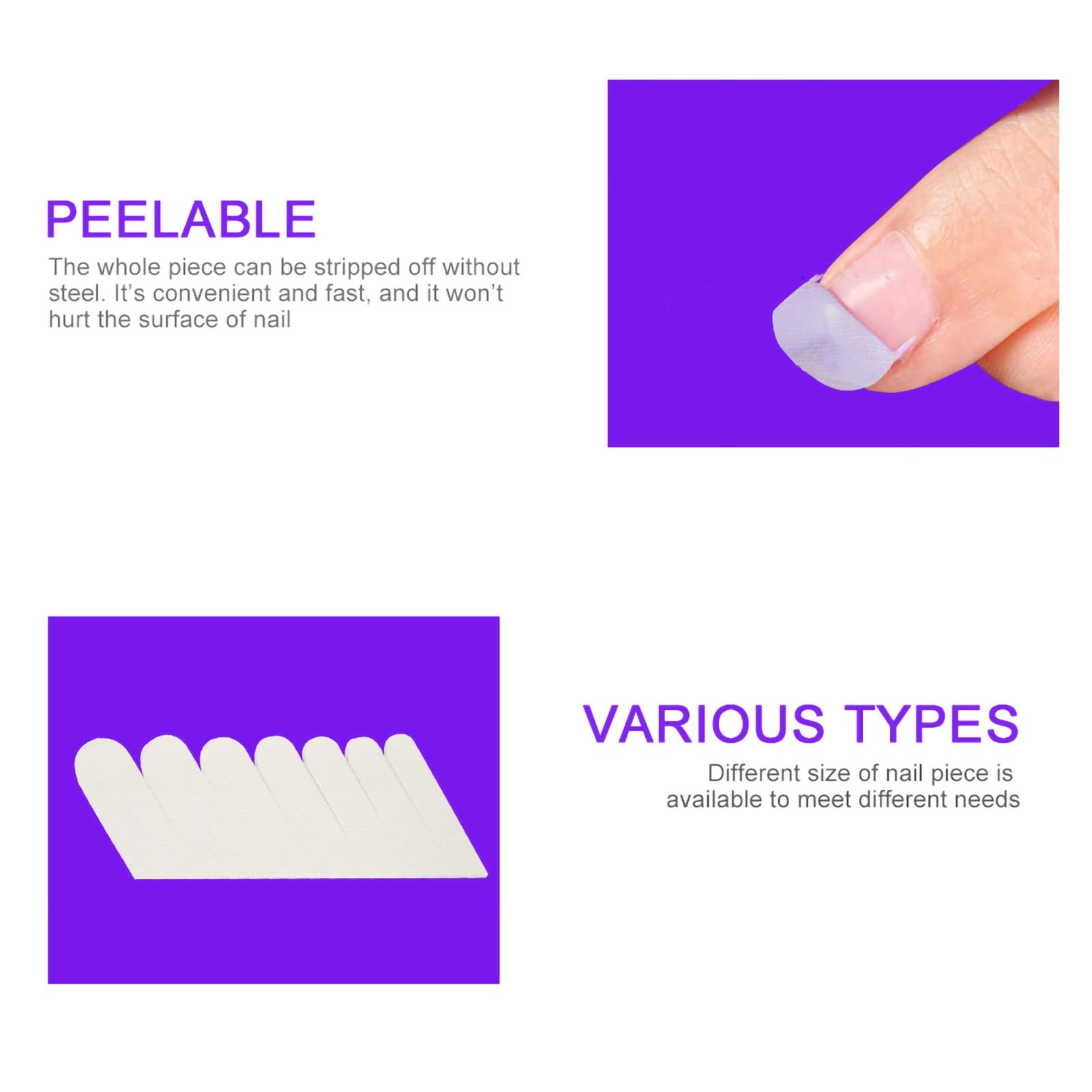 Renfort D'ongles en Soie, Parfait pour Réparer les Pointes D'ongles Cassées ou Endommagées, Confortable et Respirant, 6 Patchs Blancs pour Usage Professionnel ou Domestique