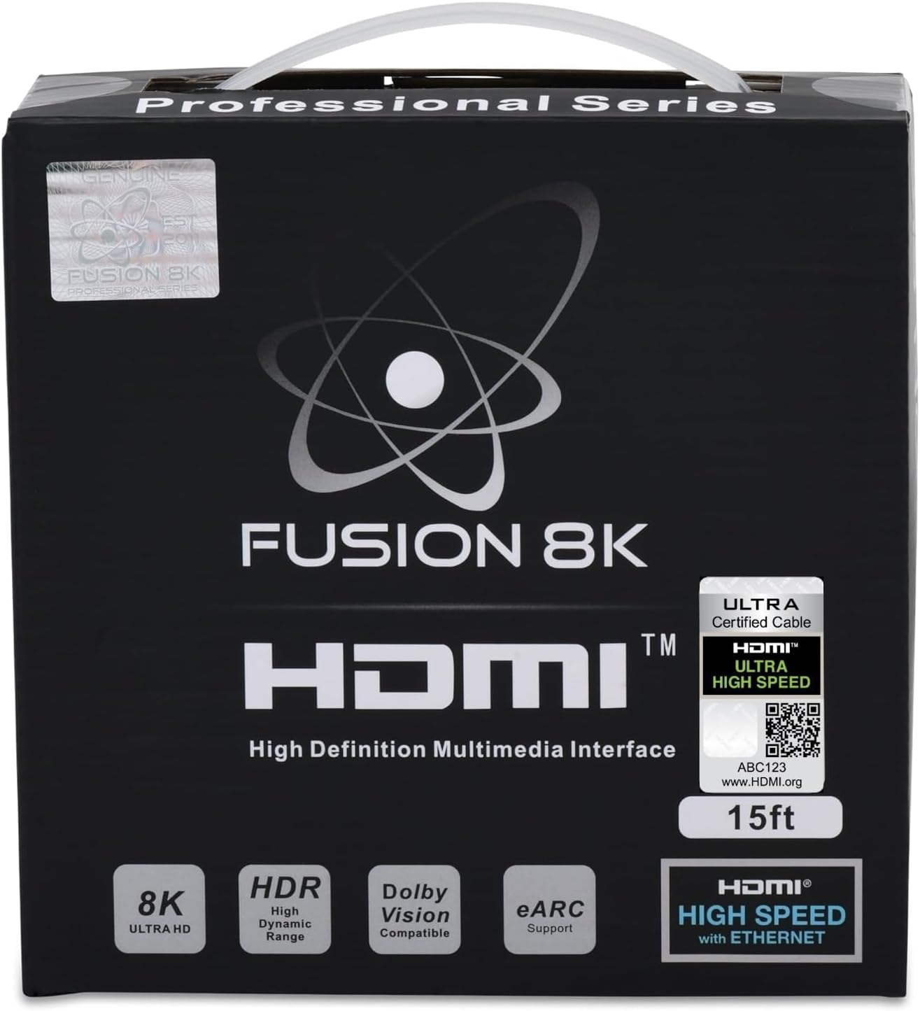 Fusion8K HDMI 2.1 Certified Cable Supports 10K 8K @60Hz and 4K @120Hz Compatible with All TVs, BluRay, Xbox Series X, PS5 (15 Feet)