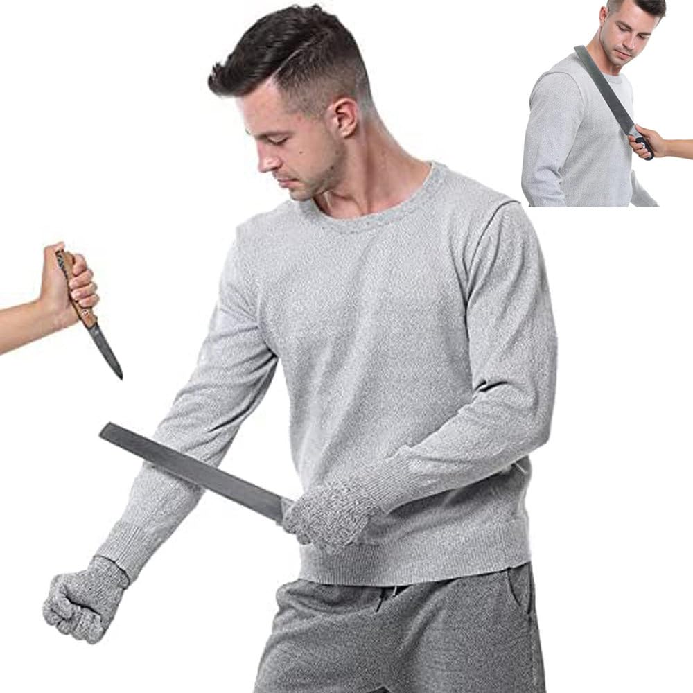LISTaRSw Cut & Puncture Resistant Vest - Level 5 Protective Cut Clothing, Puncture Resistant Round Neck Long Sleeve T-Shirt to Protect Personal Safety, Used to Protect Personal Safety lightgray-3XL