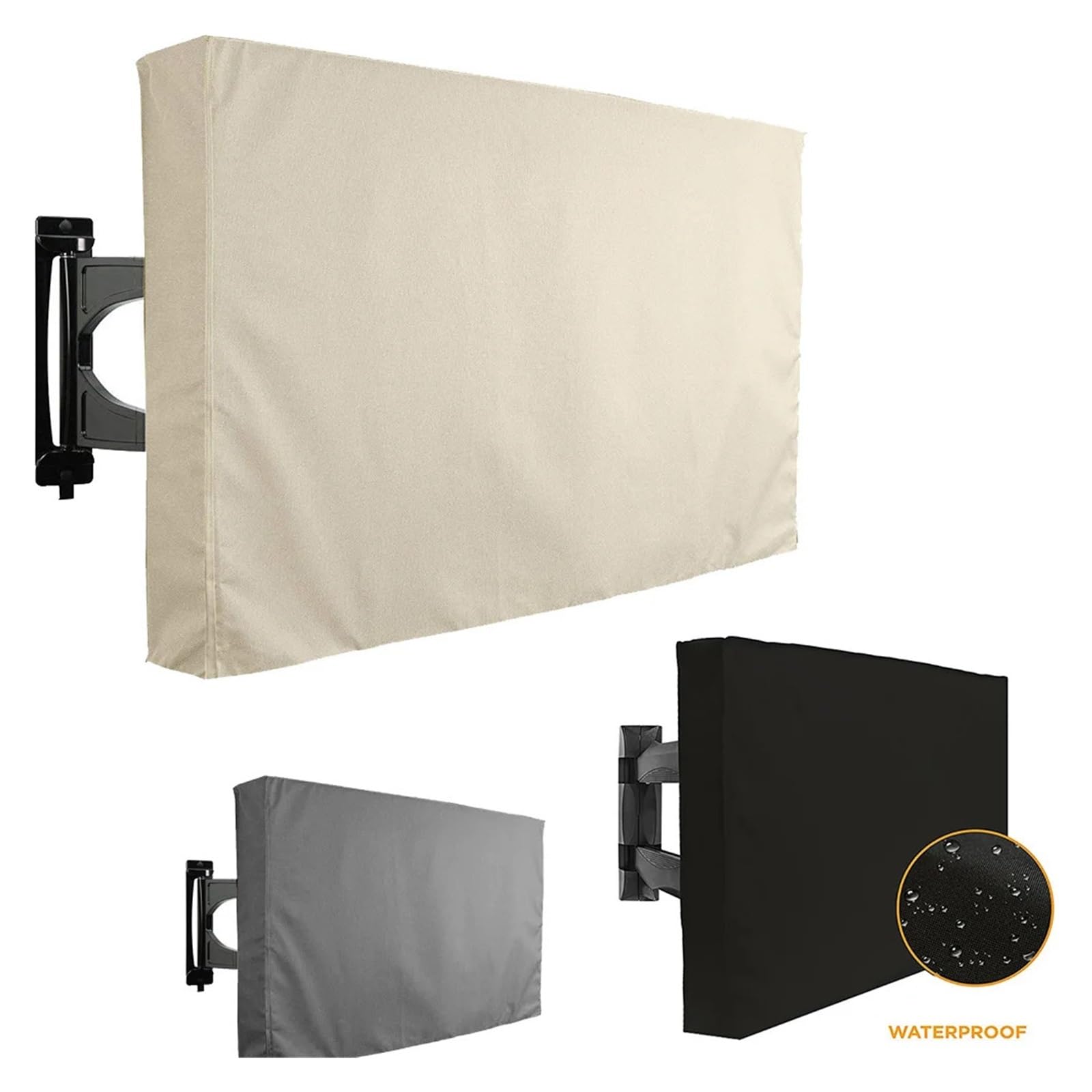 Copri TV Copertura TV Esterna Antipolvere Resistente alle intemperie Beige 32 "36" 40 "46" 50 "55" 60 "65" Proteggi Schermo TV Copertura TV Esterna Patio Giardino(Beige,46-48inch)