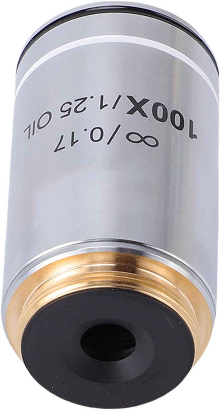 Goshyda 100X Plan Objective Lens, Standard 20.2MM Thread Objective Lens Compatible with Mmost Biological Microscope