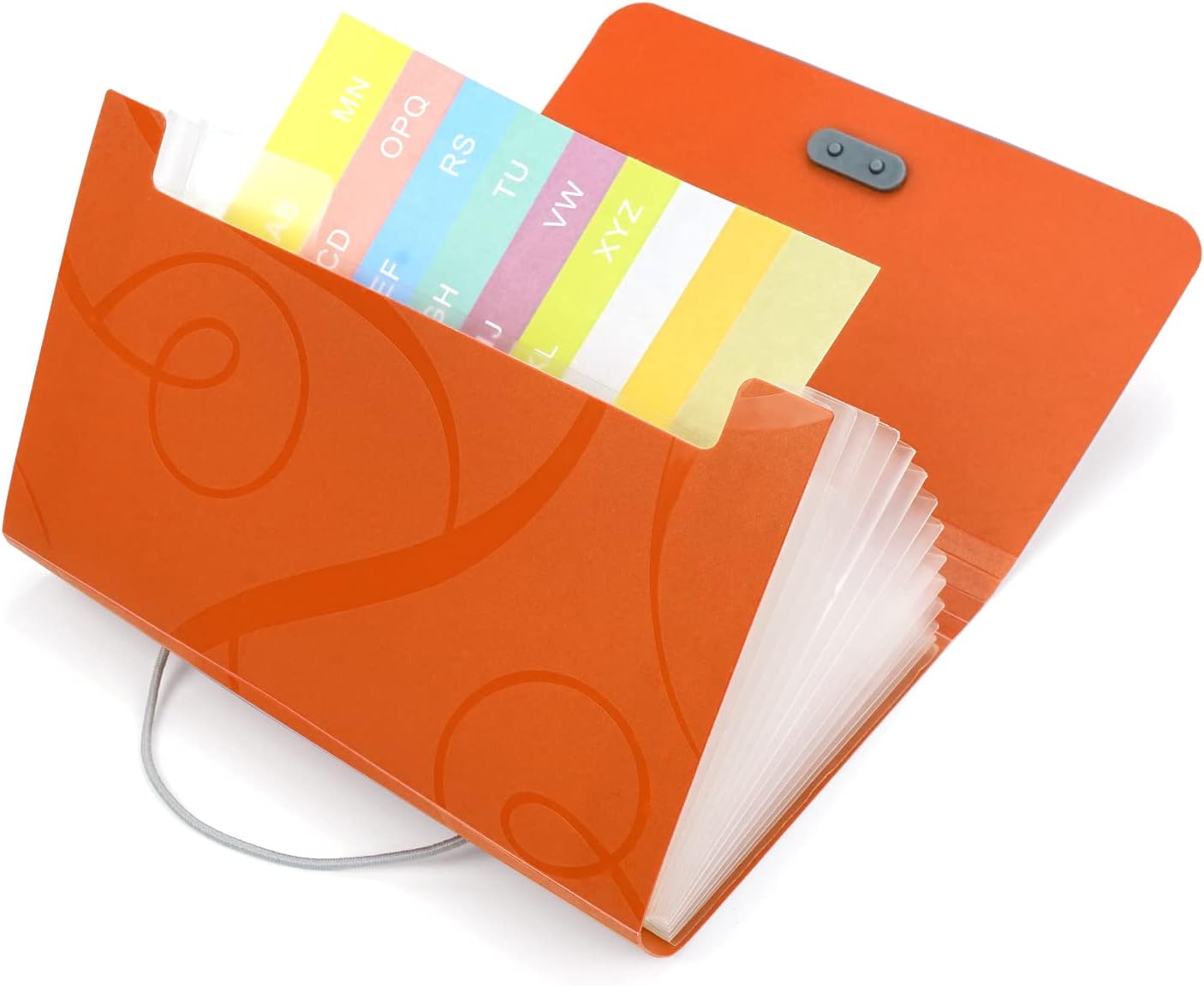 EKIND 7x4.5" Expandable Portable Folder, 13 Pocket Rope Accordion File Organizer, A6 Plastic Wallet for Cards,Coupons,Receipt,Tax Item, Mini Expanding Folders (1Pcs, Orange)