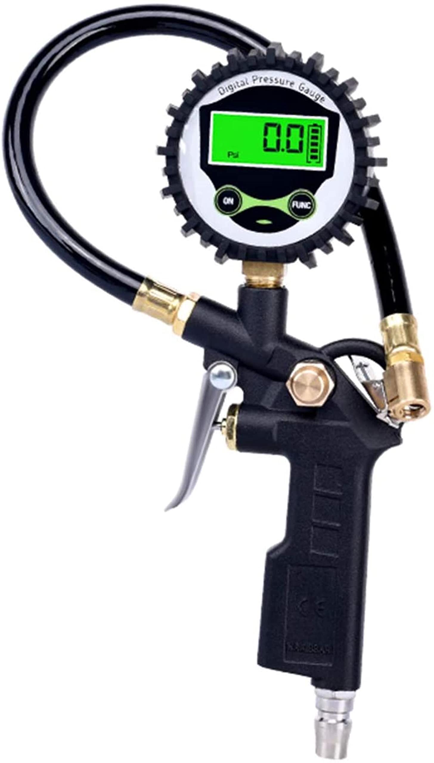 HMTE Gonfiatore per Pneumatici per Camion per Auto con manometro Digitale 200 PSI Mandrino per Aria e Tubo a Pistola Manometro per Automobile