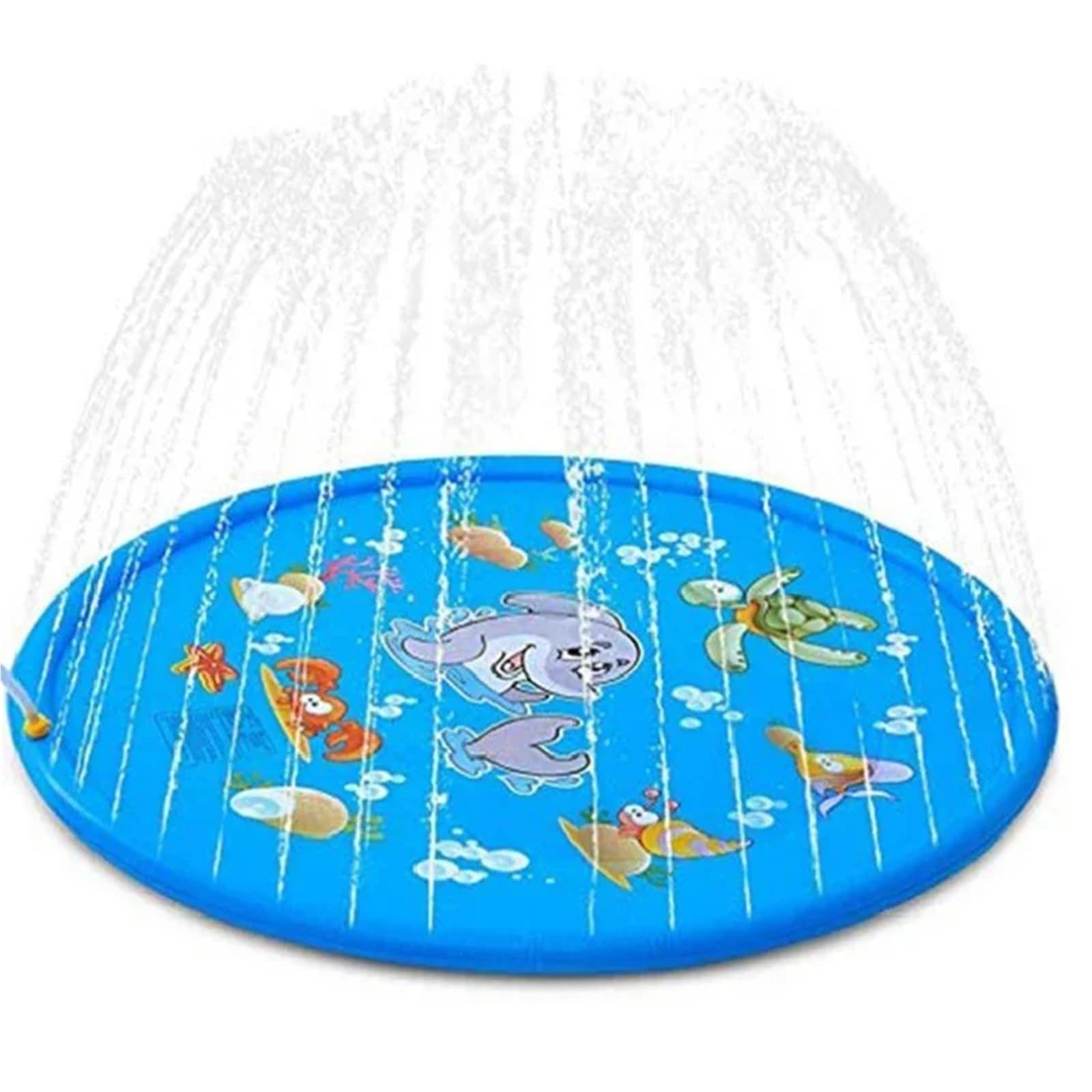Shungong Inflatable Pet Swimming Pool - Summer Splash Pad For Dogs - Outdoor Water Play Mat For Fun Water Playtime(Blue,100CM)