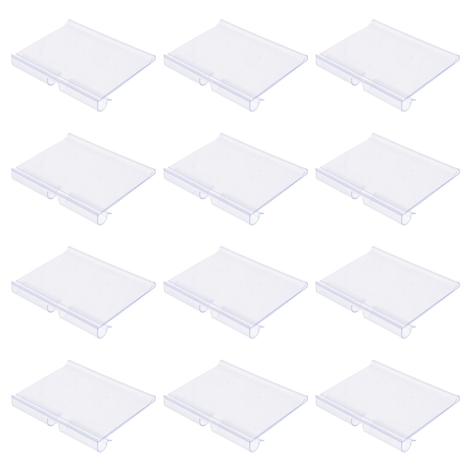 Nuobesty White 30Pcs Price Tag Holders Clear Label Display Stands For Counter Supermarket Merchandise Retail