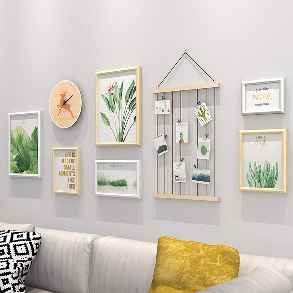 Ramki ścienne i stojące Cadres Photo Collage Ensemble DE 6 Multi Cadre Mural Décoration de la Maison Cadeau Mariage Profrenant Accessoires, 2 kolory Zestawy ramek do zdjęć w różnych rozmiarach(B)