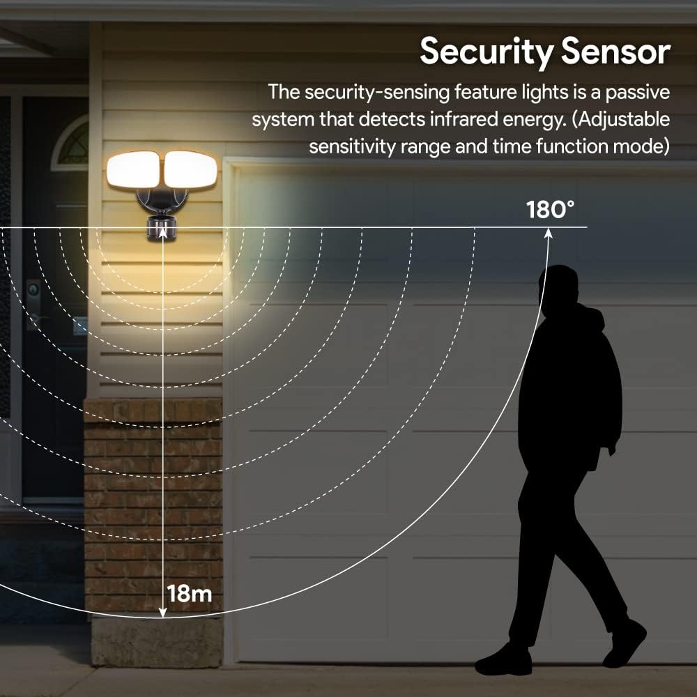 Euri Lighting ESFL-35W110, Integrated Outdoor CCT Tunable (3K/4K/5K) Security Light with Adjustable Motion Sensor, 35W, 3000LM, Wet Rated, ETL Certified, 3 Year, 50,000 Hour Warranty