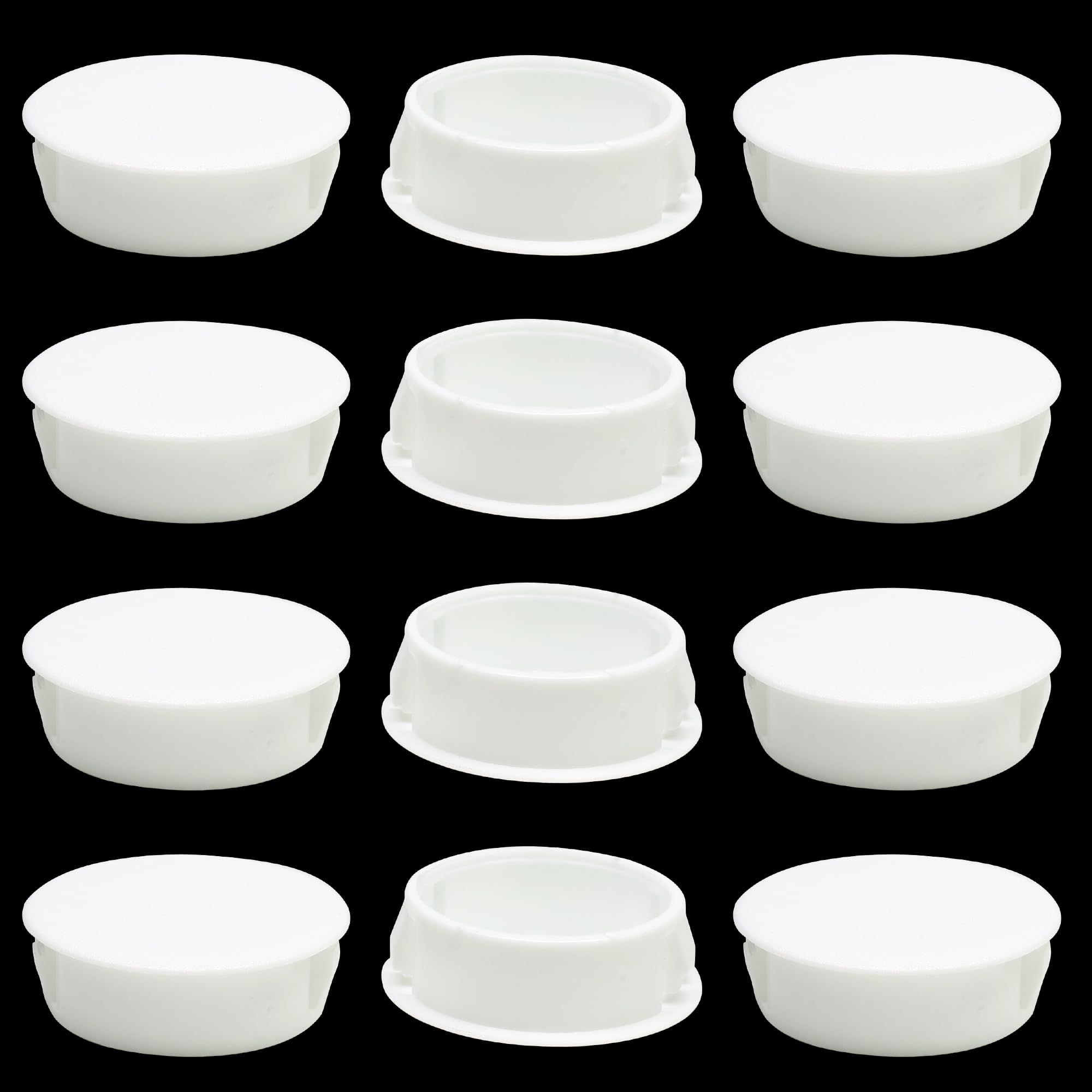 Bouchons de trou à clipser 30mm pour meuble blanc, cache-trou étagère et armoire x12