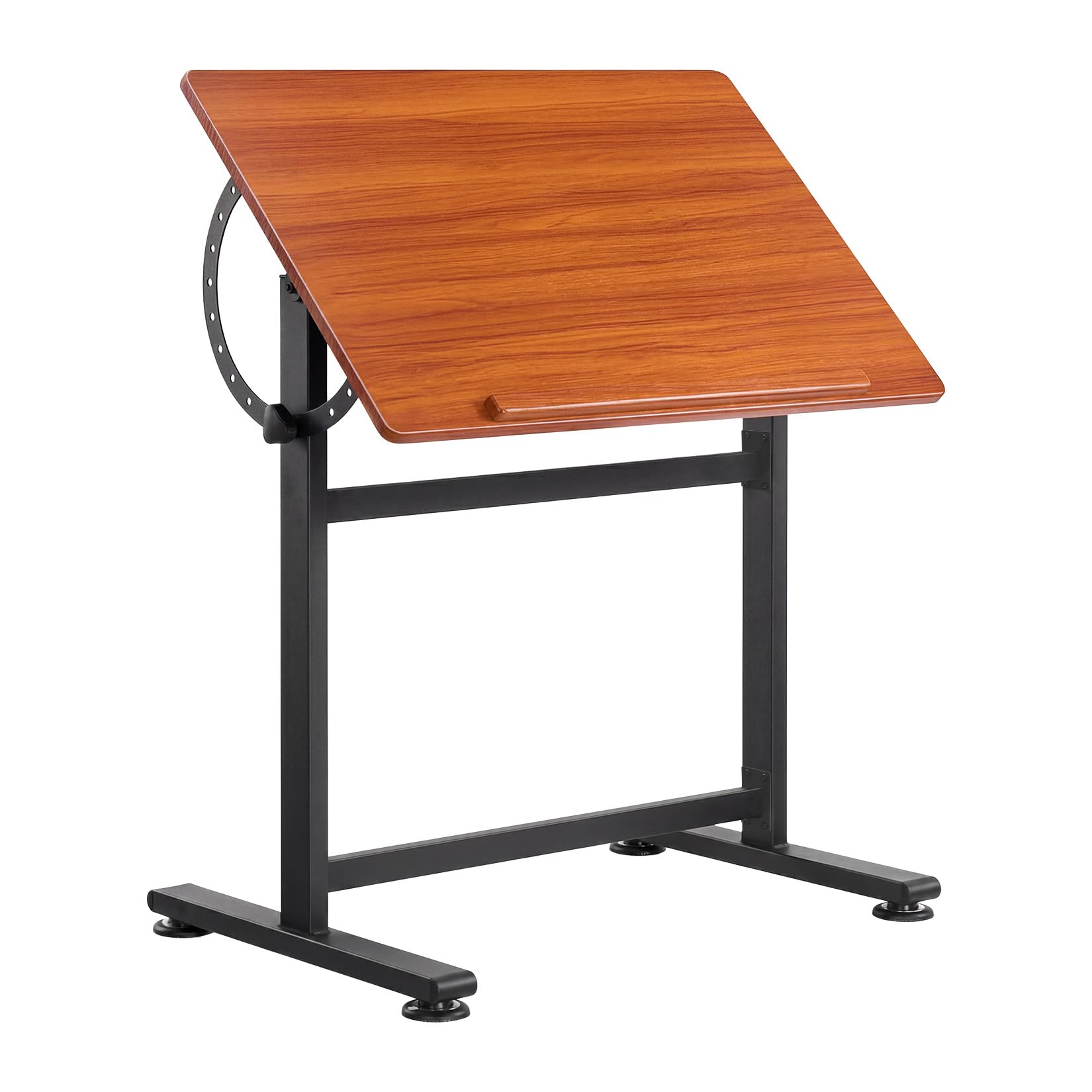 Table à Dessin Inclinable 0°-90° avec Acier Bois, Bureau à Dessin Inclinable avec Finition Noyer, Grand Plateau Antidérapant, Convient pour un Bureau à Domicile, un Studio ou un Usage Professionnel