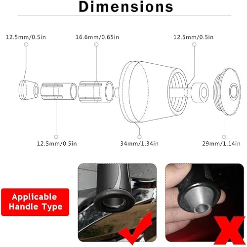 Miniatura 4 de Motocicleta motocicleta 0.866 in 78 "extremo del manillar para Kawasaki Z250 i Z400 Z650 Z750 Z800 Z900 Z900RS Z1000
