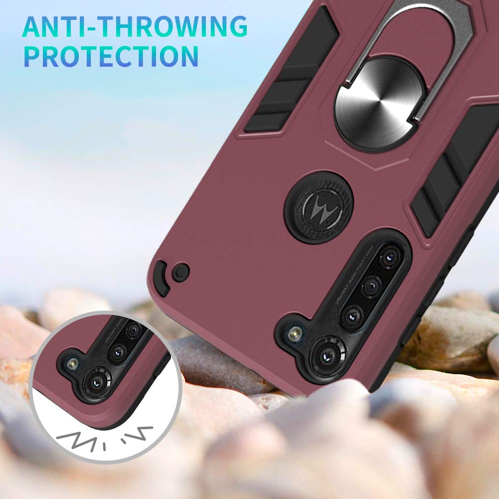 Custodia Motorola Moto G8 Power In Pelle PU – Portafoglio Con Chiusura Magnetica, Supporto E Cinghia Da Polso, Rossa