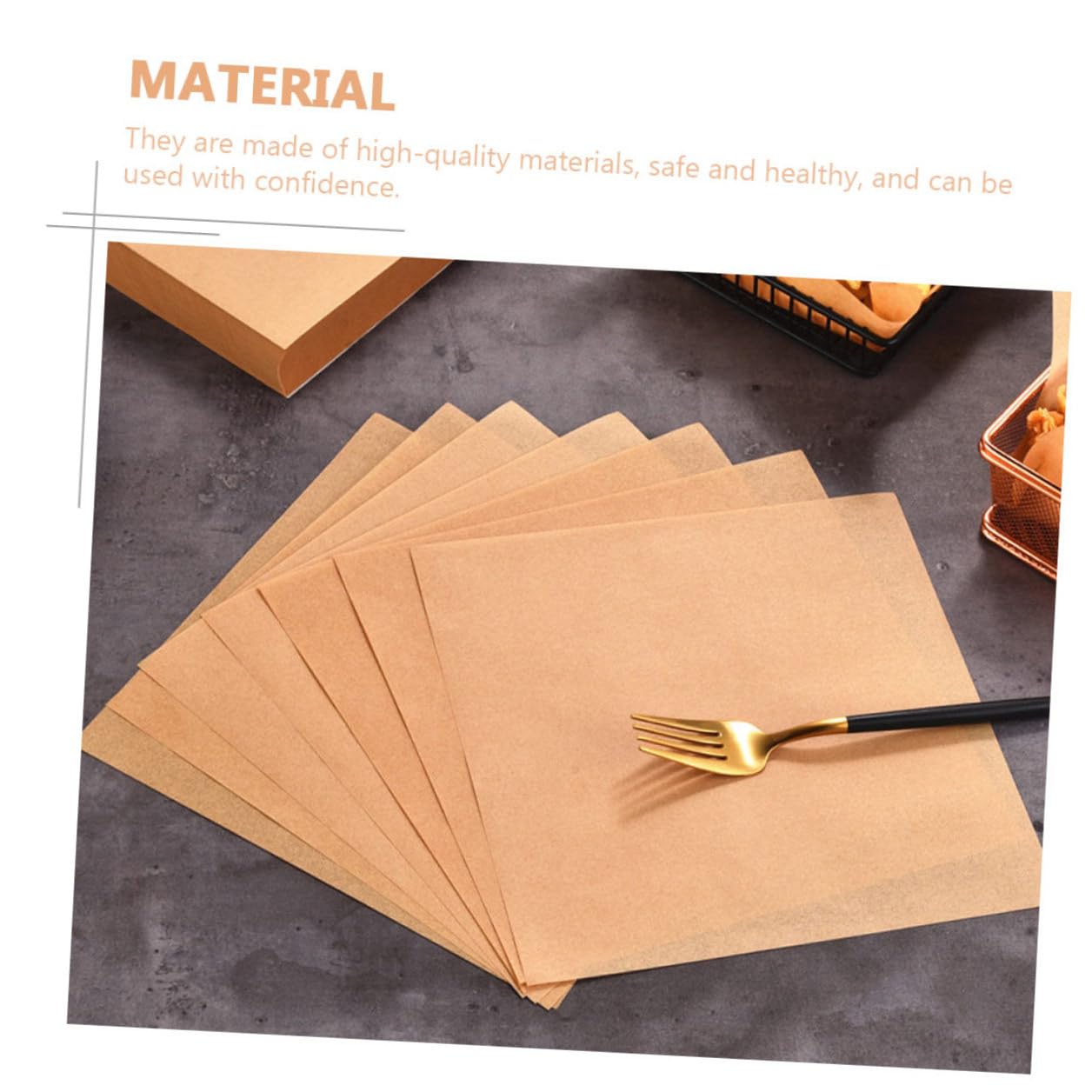 IMIKEYA 500 hojas Papel Absorbente Antigrasa para Alimentos Papel para Freír y Hornear Snacks Apto para Freidora de Aire y Presentación de Comidas