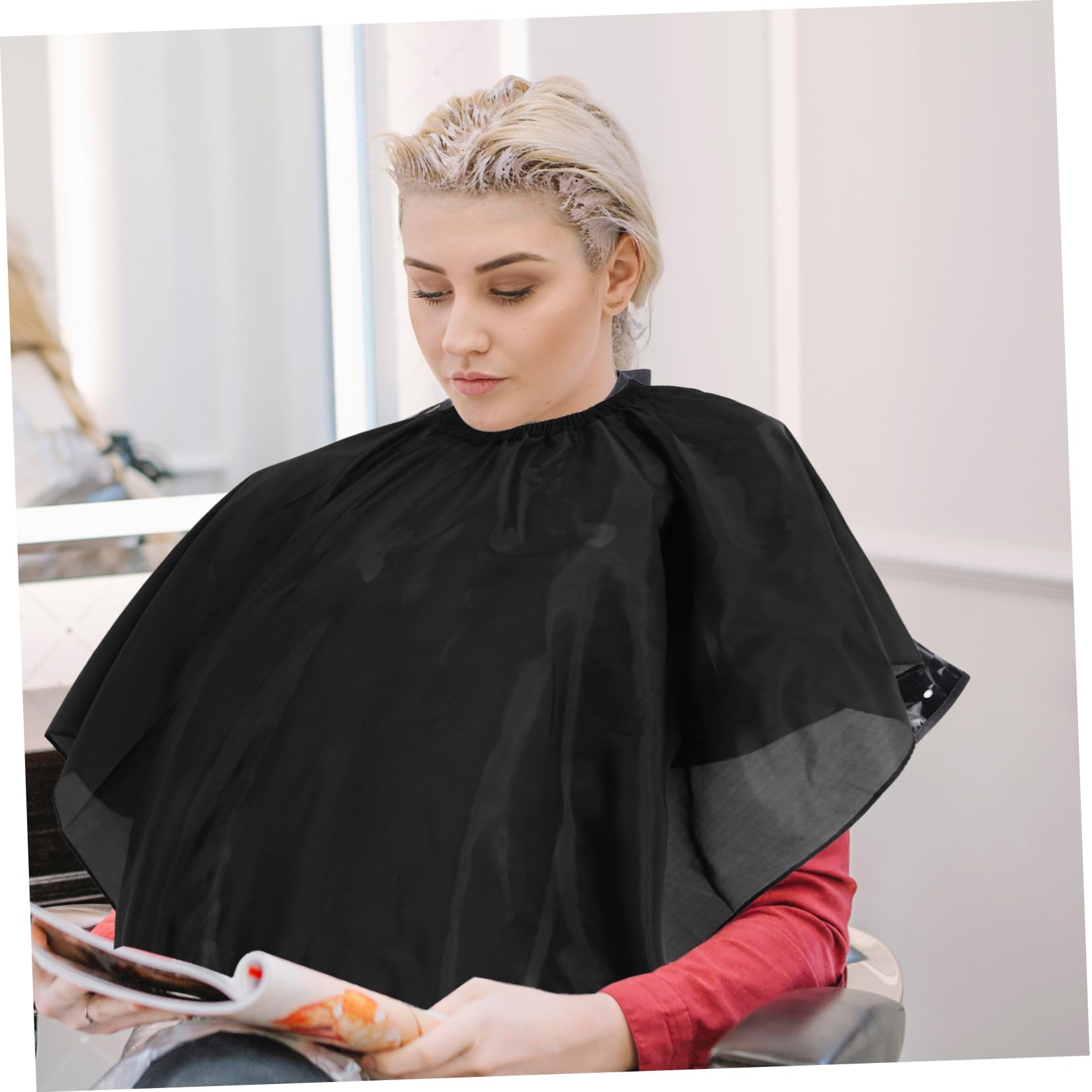 SHERCHPRY Tijeras para Peluquería Profesional en Acero Inoxidable Negro, Set de 1 para Crear Flequillo Natural Enredos, Ideales para Estilistas y Uso en Casa