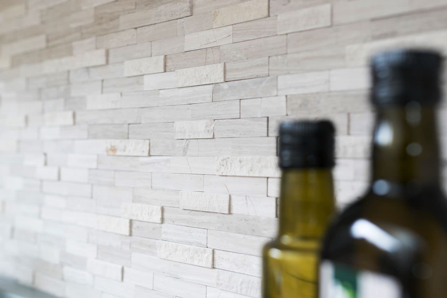 Azulejos de mosaico de mármol, color beige mate, para cocina, baño, 10 unidades