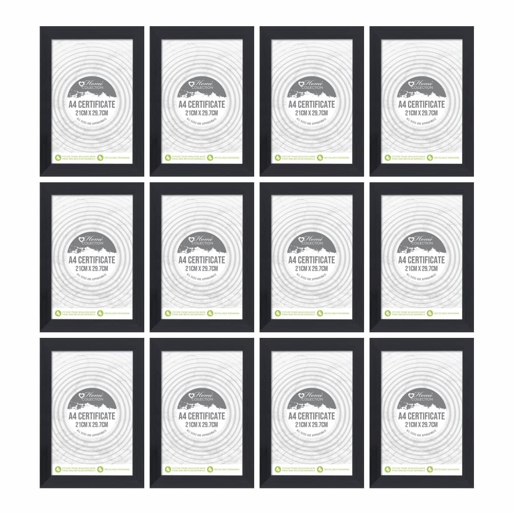 M1ss Set Of 12 A4 Certificate Photo Picture Frame Absolute For Kitchen Wall Art Print, Poster Frames, Picture Frame Freestanding And Wall Mountable, 21Cm X 29.7Cm (Set Of 12)