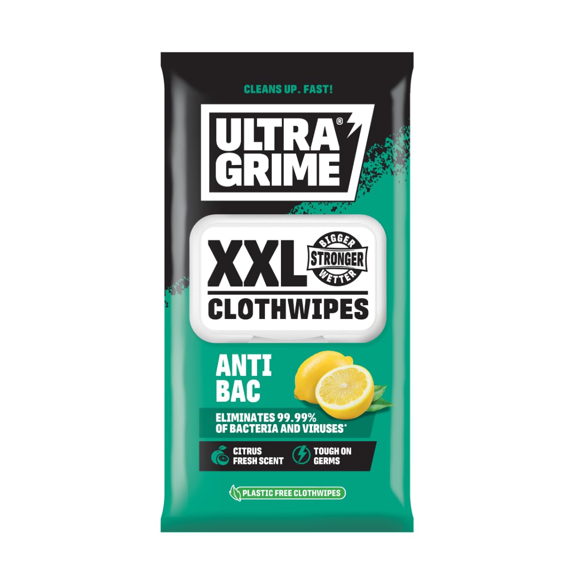 UltraGrime Antibacterial Clothwipes | 40 Extra Large Wipes - Antibacterial Cleaning Cloths For Kitchen, Toilet, Floors