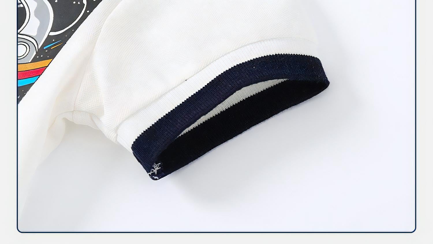 HONE BABY 100% Cotton Half Sleeve White Outer Space Design Kids Polo Tshirt for Baby Boys of 5 to 6 Years Old - Image 4 thumbnail