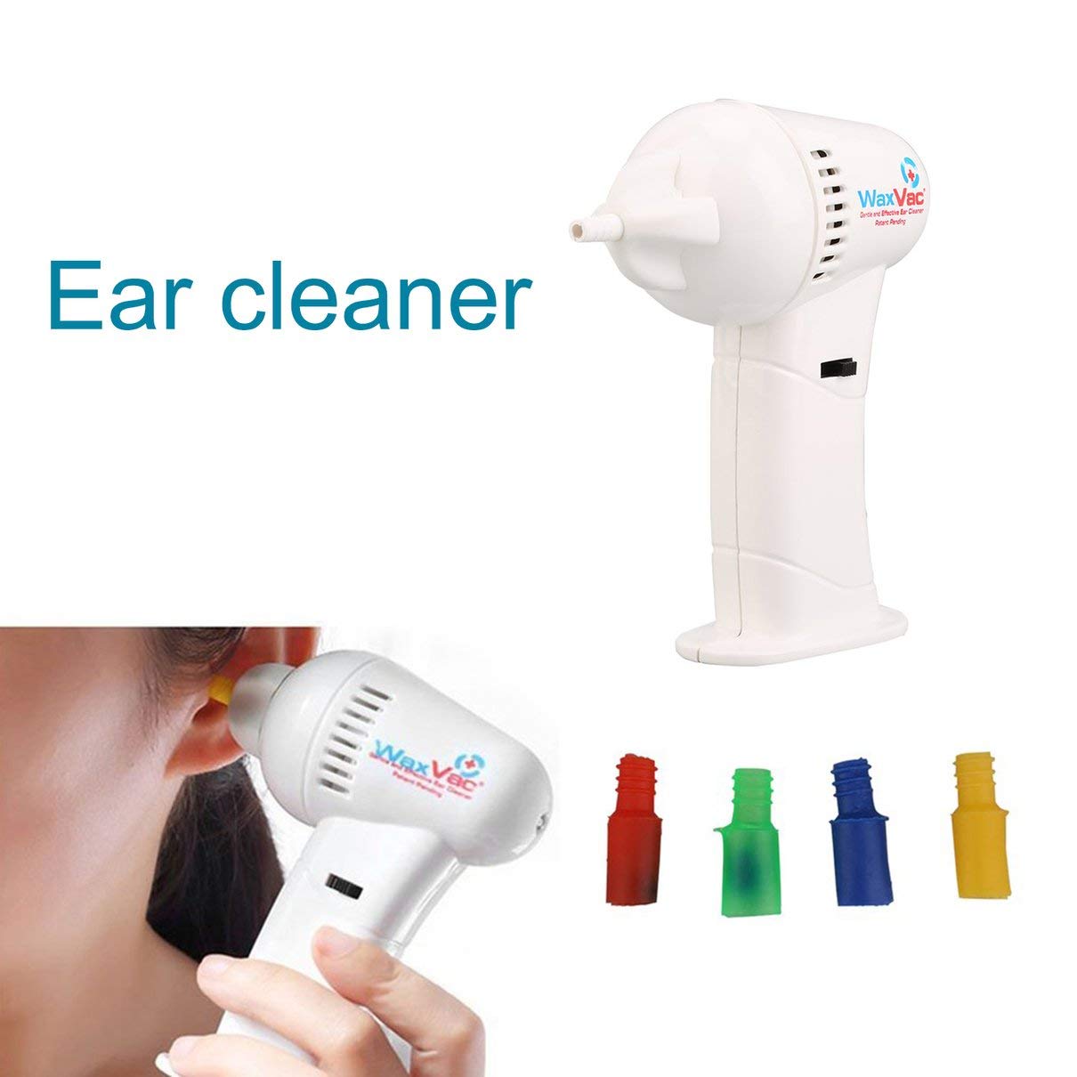 AgoHikeAE Portable Size Electronic Ear Vacuum Cleaner Ear Wax Vac Removal Safety Body Health Care with Soft & Safety Head