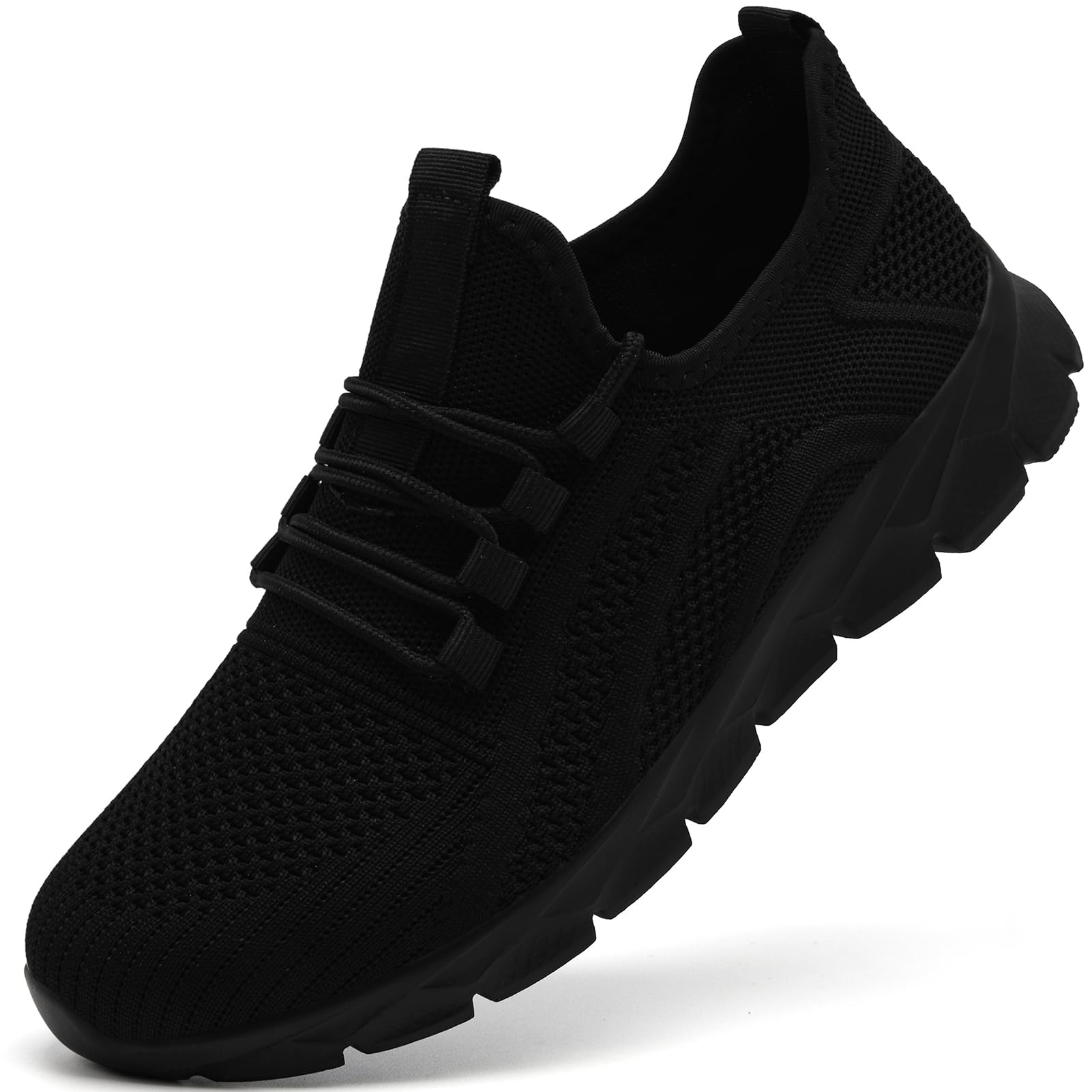 Shoes for Men Women Tennis Sneakers Walking Running Gym Lightweight Athletic Slip On Breathable Fashion Workout Shoes All Black-2 11 Women/9.5 Men