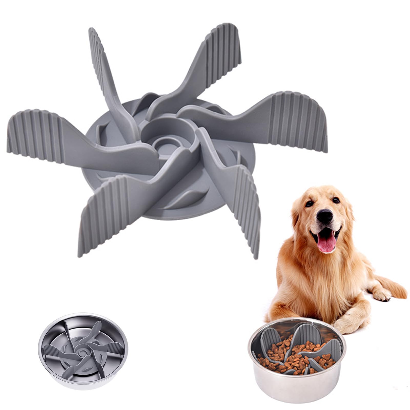 Comedero Lento Para Perros De Silicona - Con 19 Ventosas, Antivoracidad, Adaptable A Cualquier Bol
