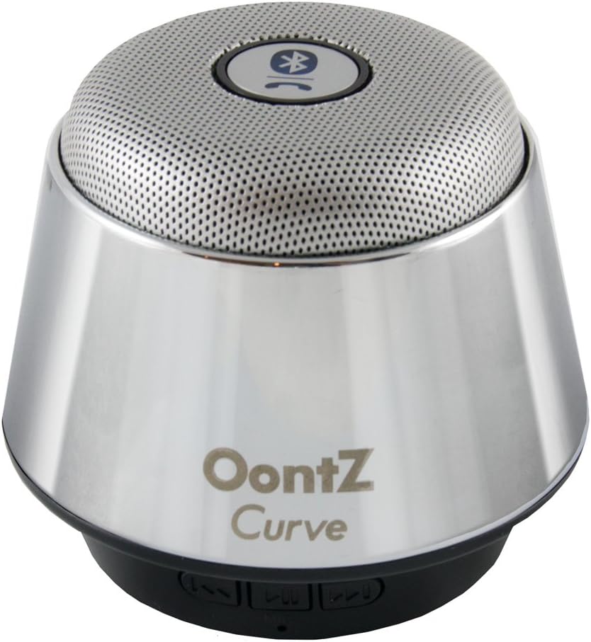 OontZ Curve Bluetooth Speaker Ultra Portable Wireless Full 360 Degree Sound with Built in Speakerphone Works with iPhone iPad Tablet Samsung and Smart Phones - Platinum Silver