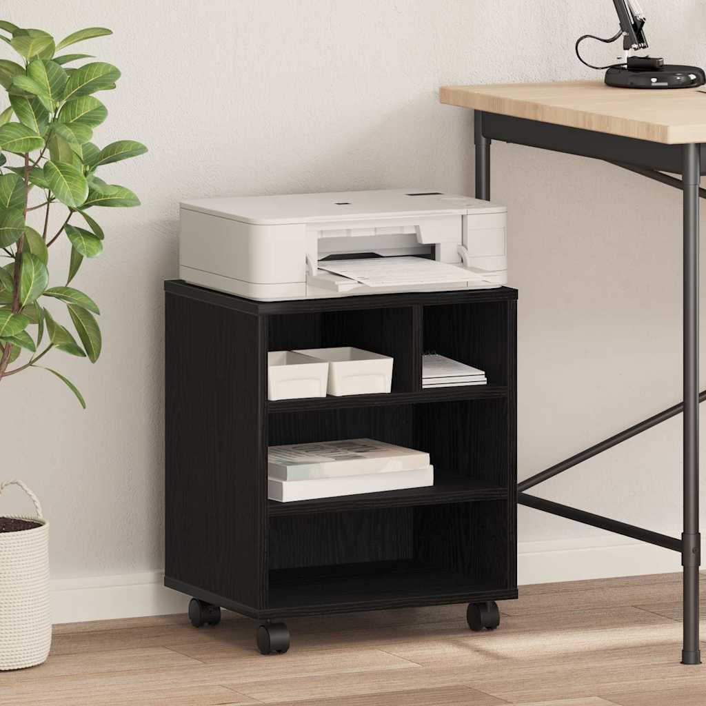 Supporto per stampante, carrello da ufficio, in legno, nero