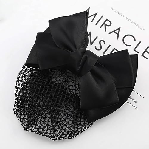 Miniatura 3 de Pinza para el cabello, 2 unidades, con lazo, para moño, decoración de lazo de encaje, red de malla elástica para el cabello para mujer